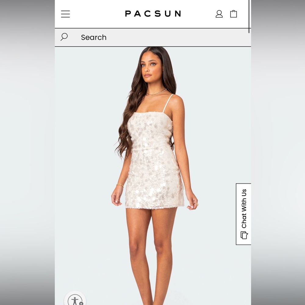 Pacsun - Edikted Ibiza Sequin Mini Dress
Size - Small
Color - Cream